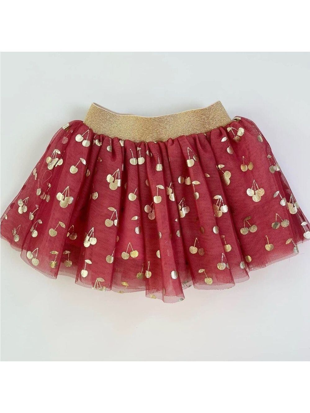 Huxbaby Cherry Print Skirt‎ Tutu in Red and Gold